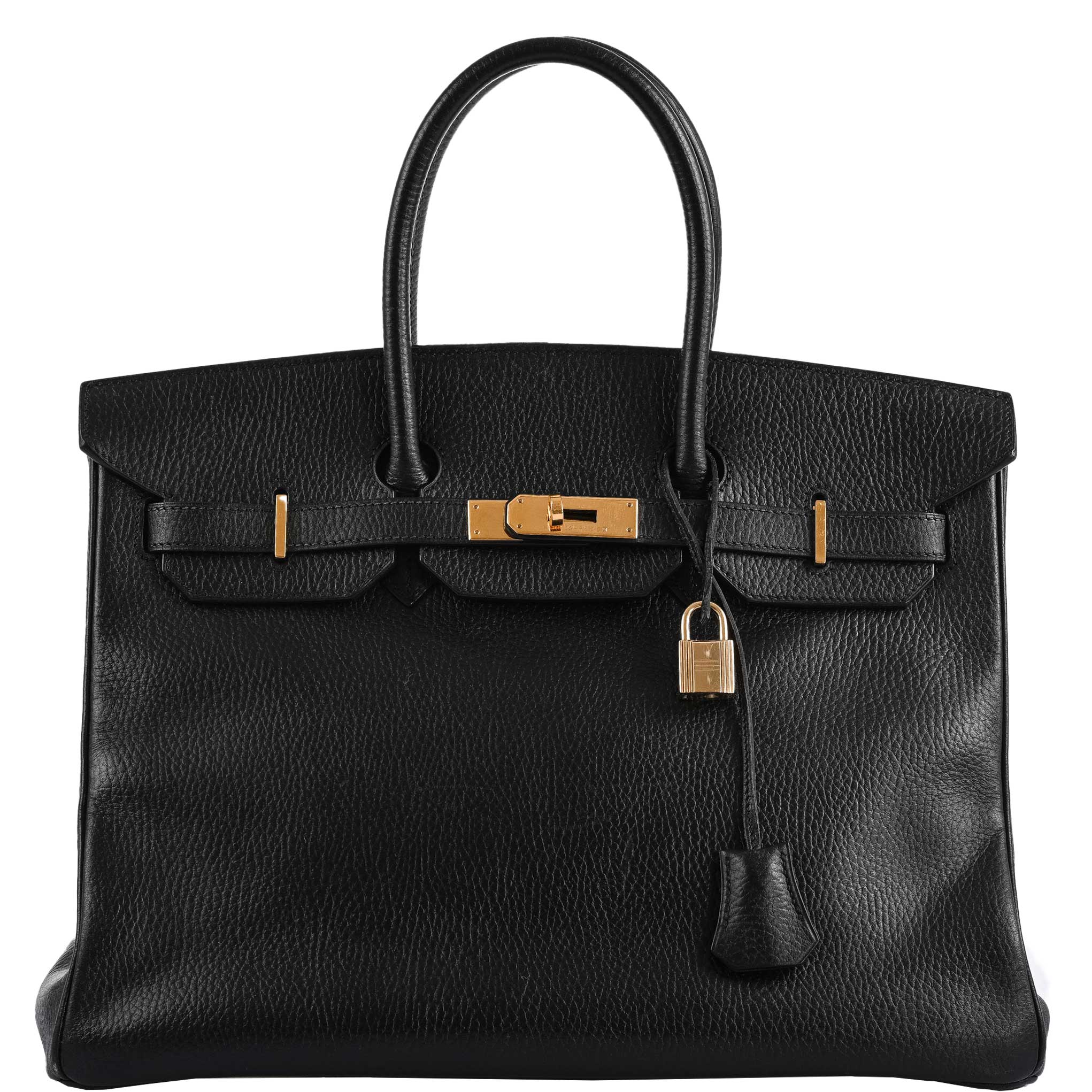 Hermes Birkin 35 Black Ardenne Gold Hardware - C Square - Exclusu