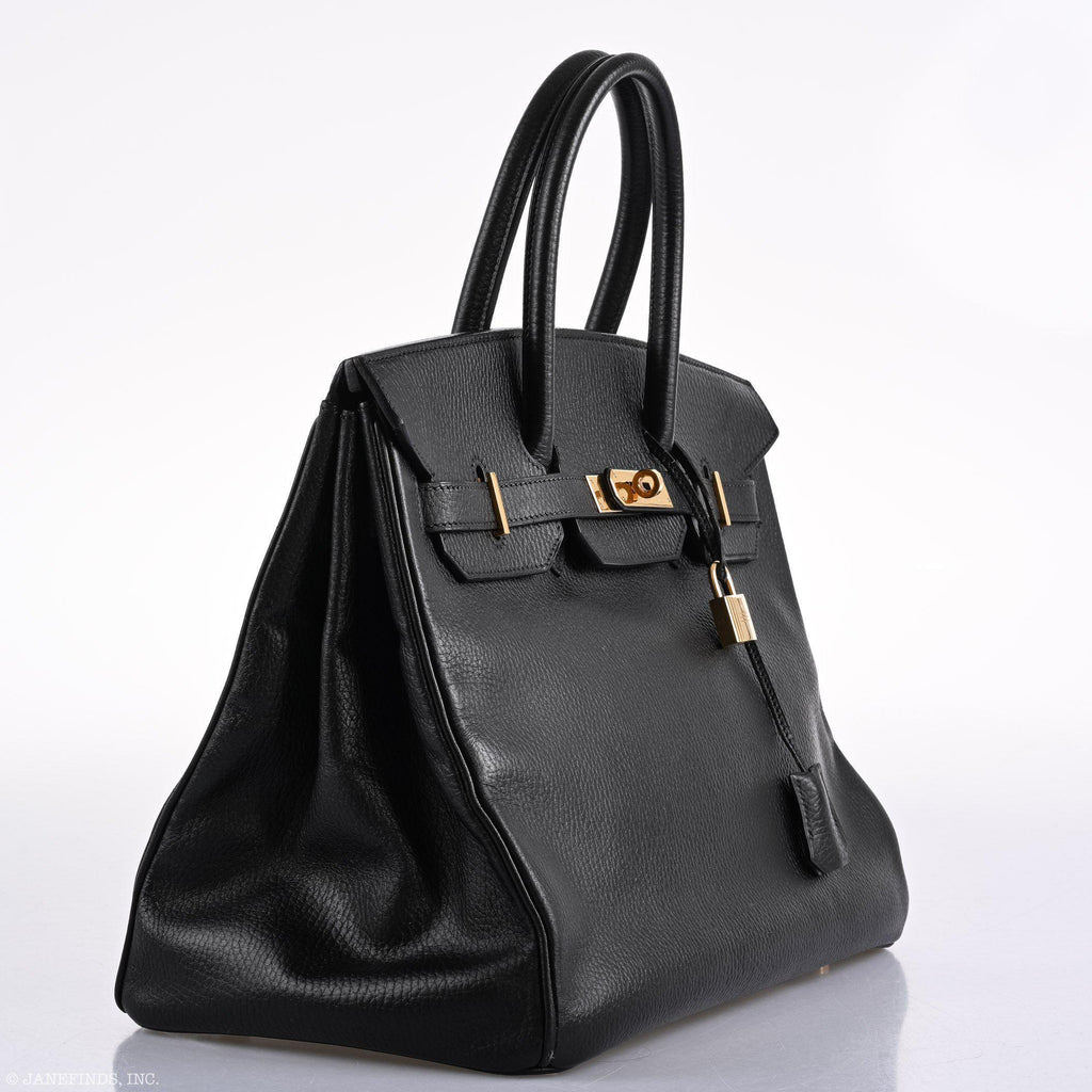 Hermes Birkin 35 Black Ardenne Gold Hardware - C Square - Exclusu