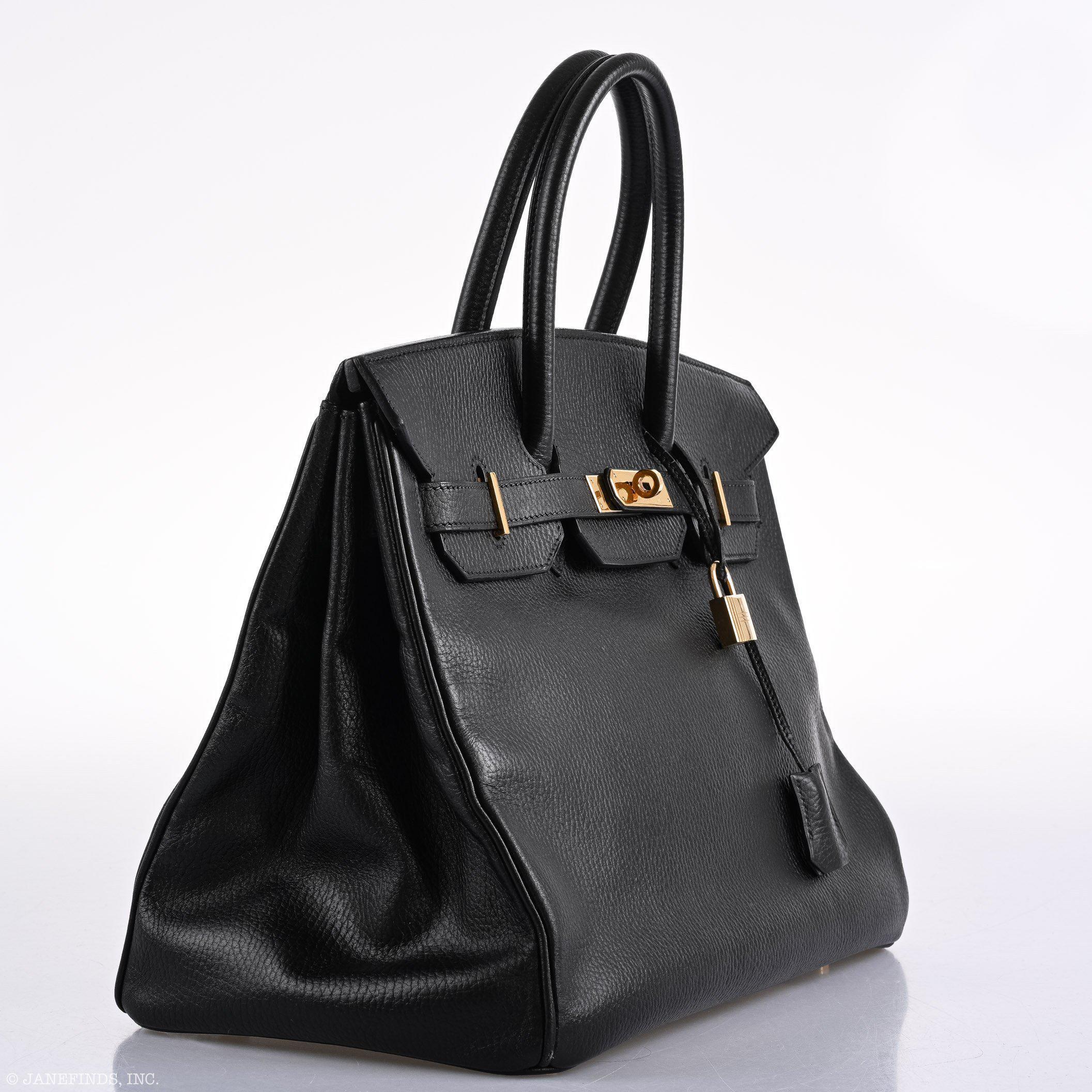 Hermes Birkin 35 Black Ardenne Gold Hardware - C Square - Exclusu