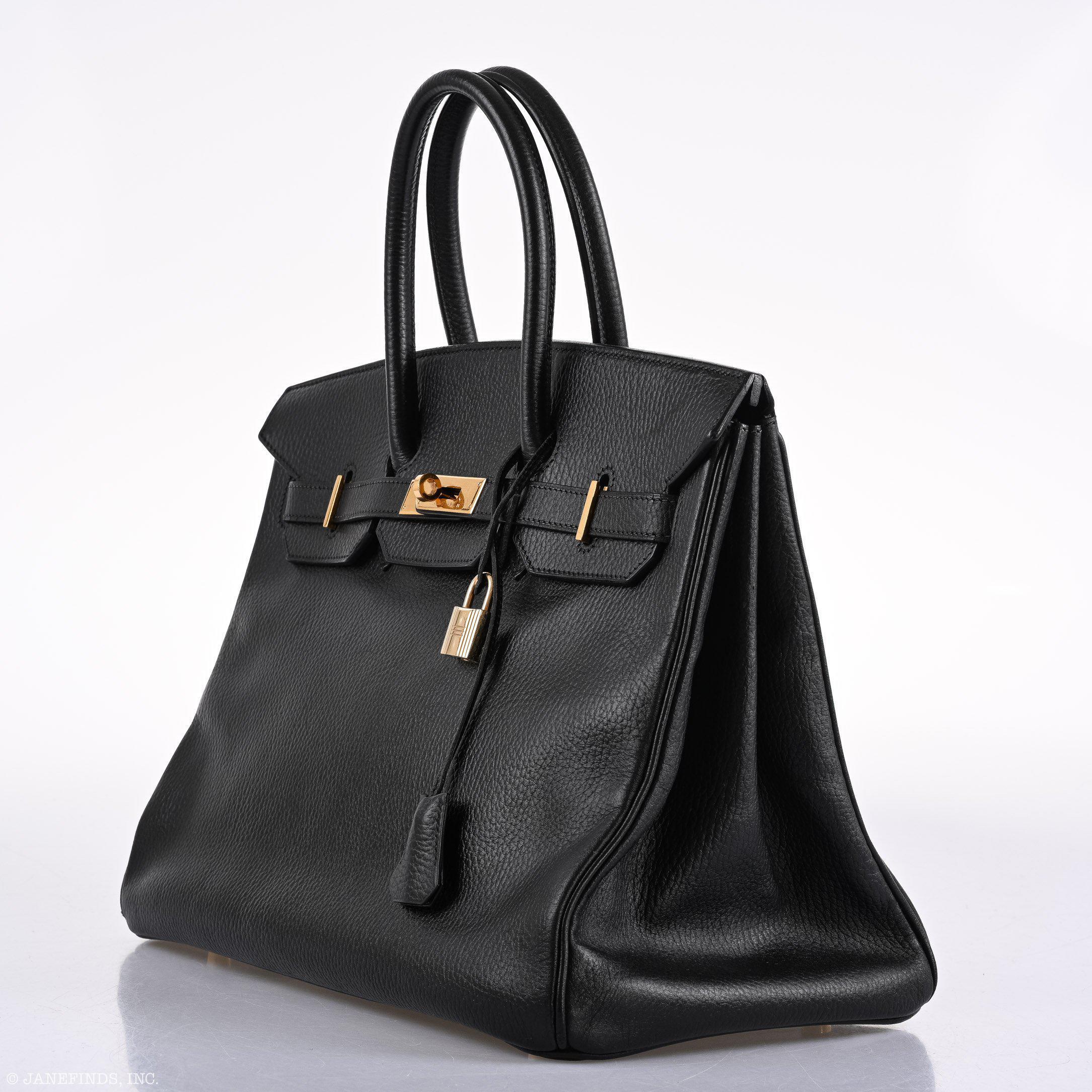 Hermes Birkin 35 Black Ardenne Gold Hardware - C Square - Exclusu