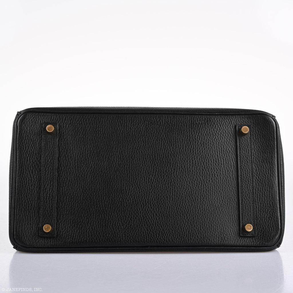 Hermes Birkin 35 Black Ardenne Gold Hardware - C Square - Exclusu