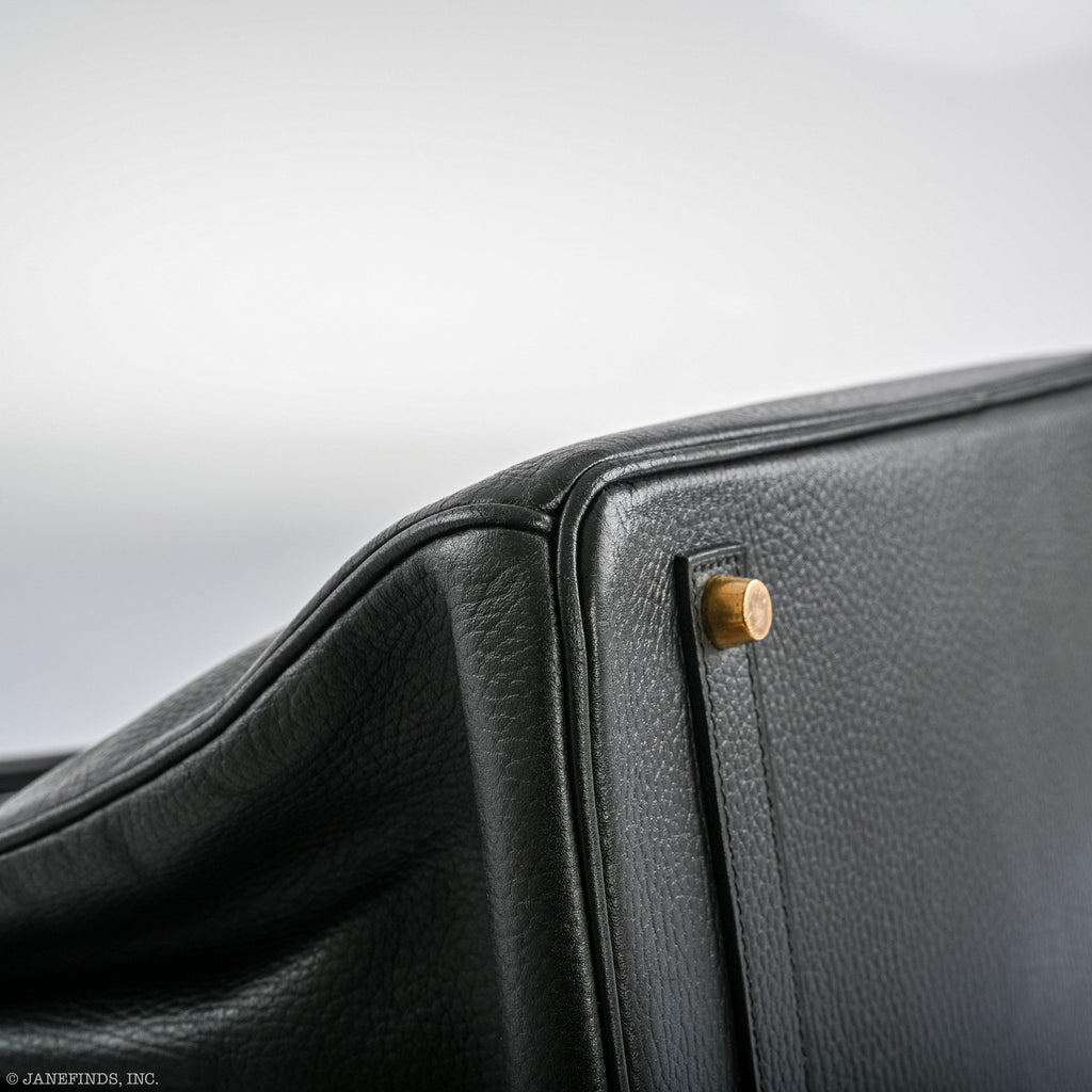 Hermes Birkin 35 Black Ardenne Gold Hardware - C Square - Exclusu