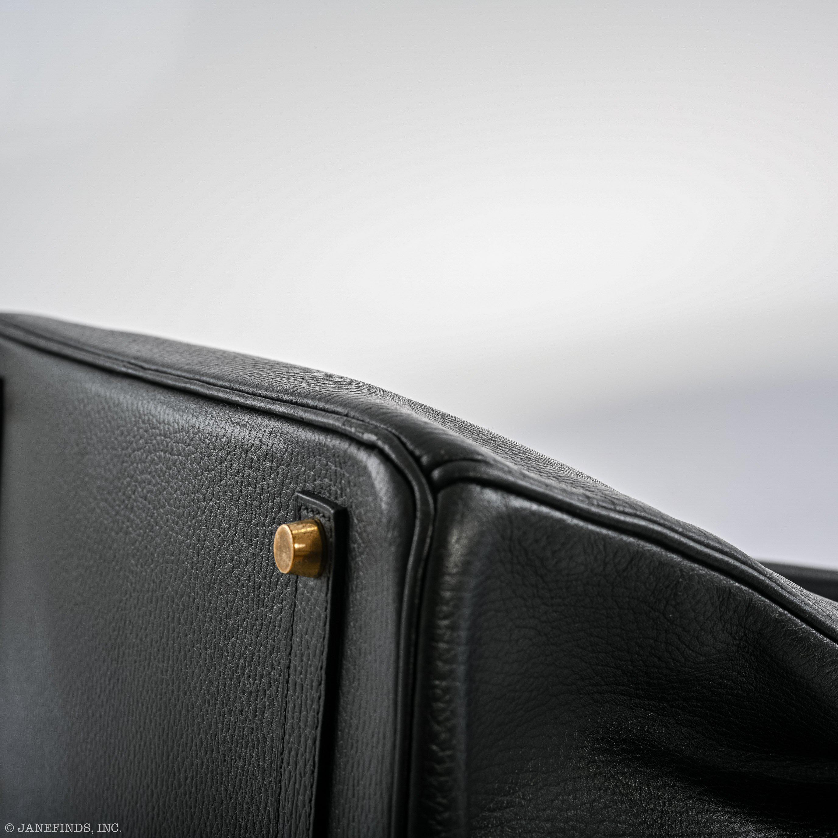 Hermes Birkin 35 Black Ardenne Gold Hardware - C Square - Exclusu