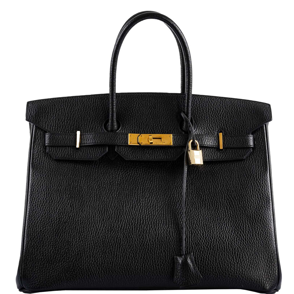 Hermes Birkin 35 Black Ardennes Gold Hardware - Square A - Exclusu