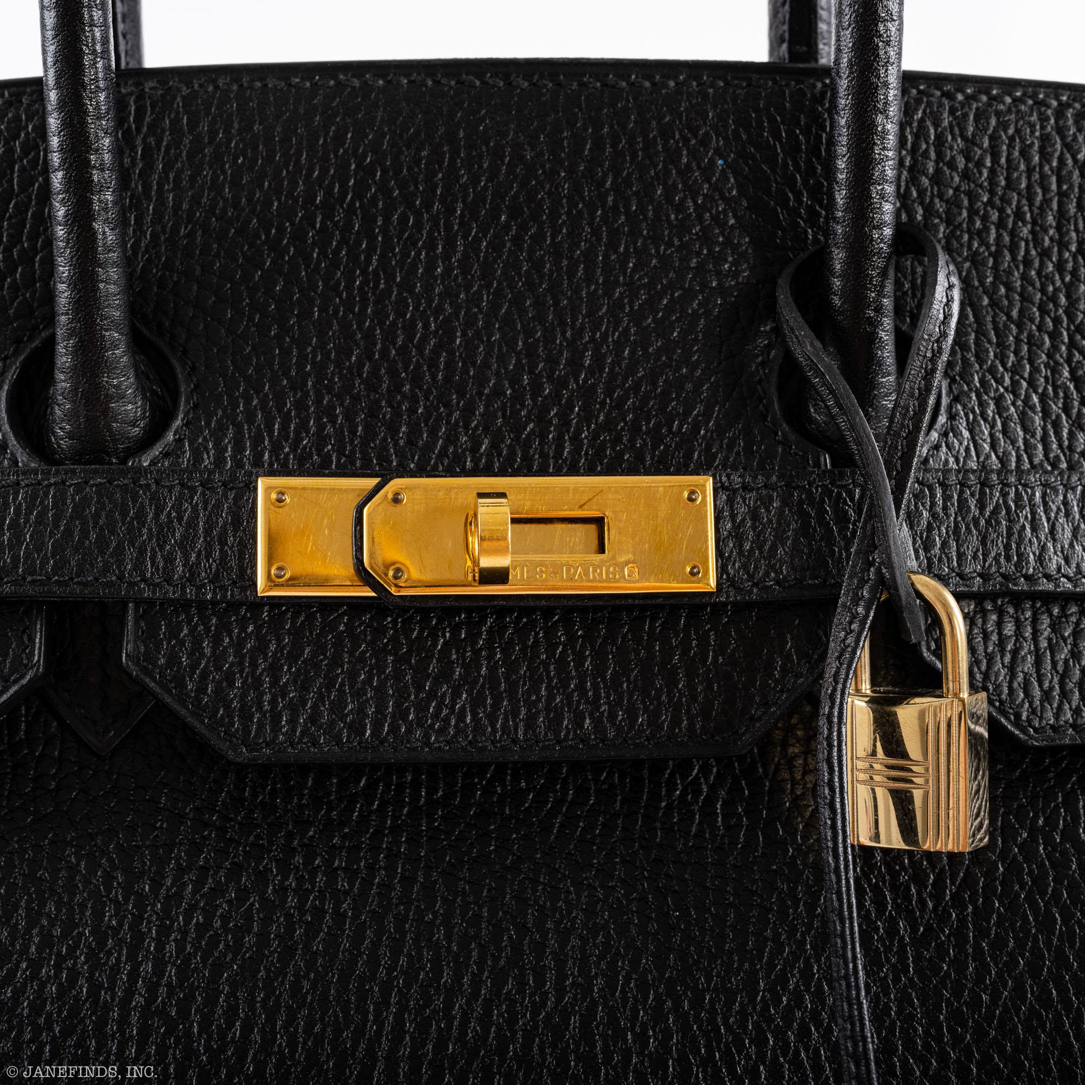 Hermes Birkin 35 Black Ardennes Gold Hardware - Square A - Exclusu