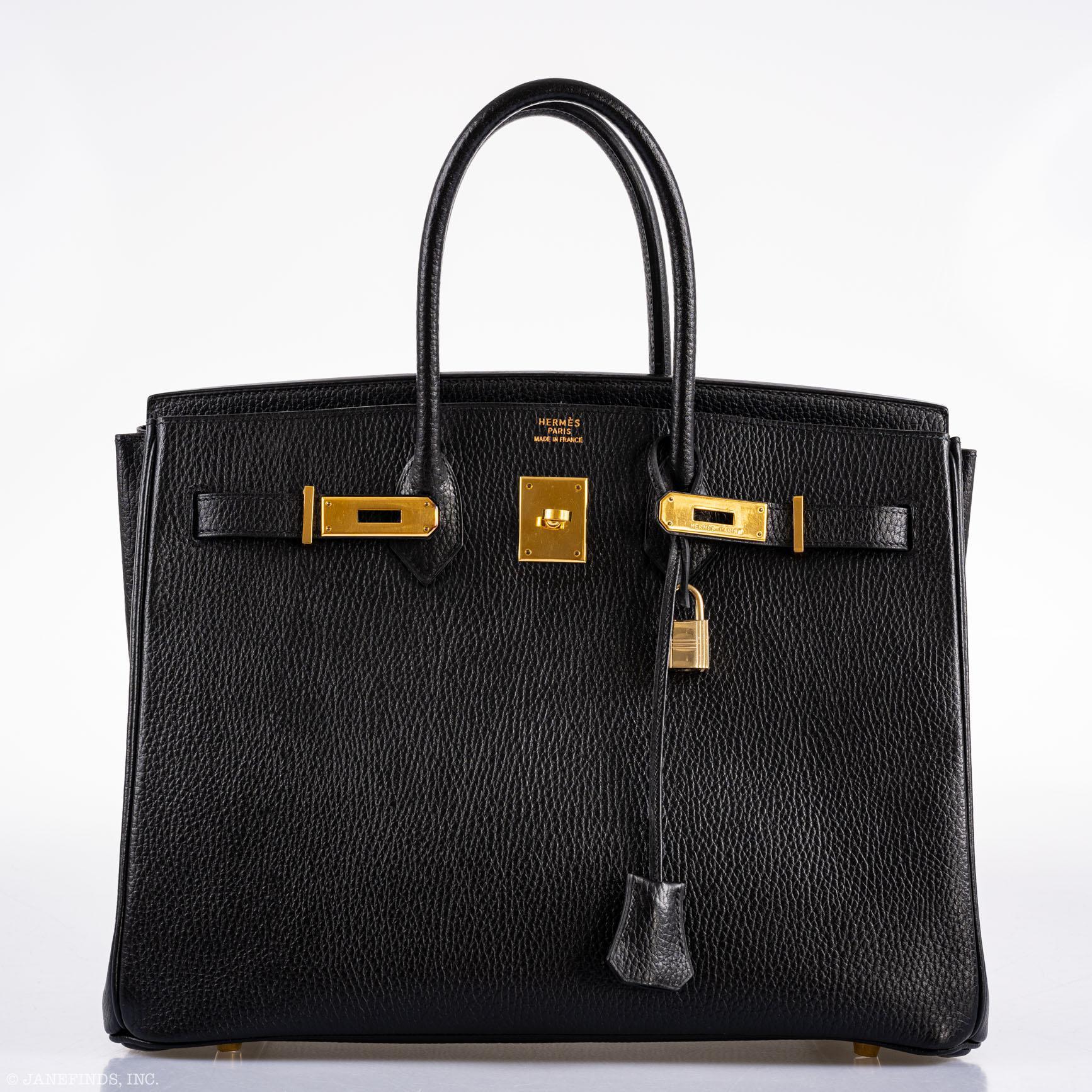 Hermes Birkin 35 Black Ardennes Gold Hardware - Square A - Exclusu