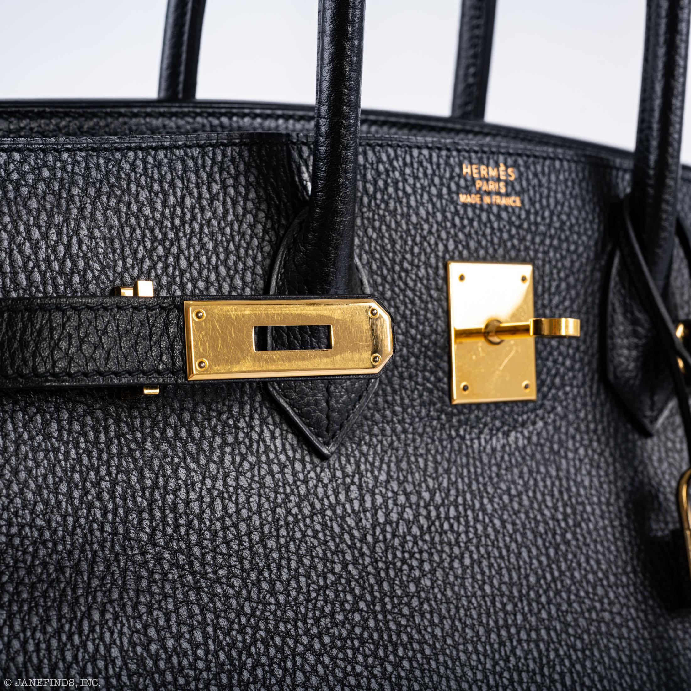 Hermes Birkin 35 Black Ardennes Gold Hardware - Square A - Exclusu
