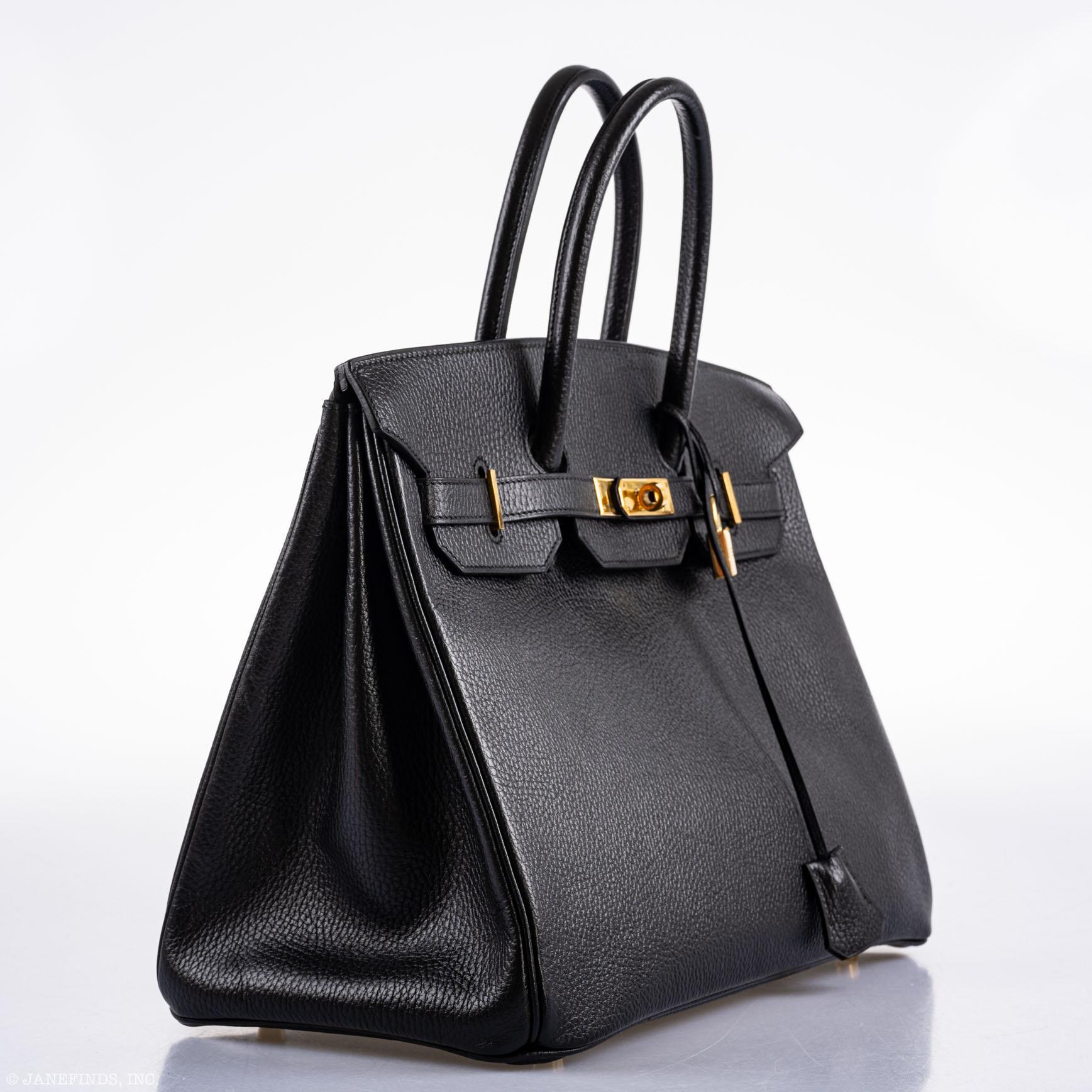 Hermes Birkin 35 Black Ardennes Gold Hardware - Square A - Exclusu