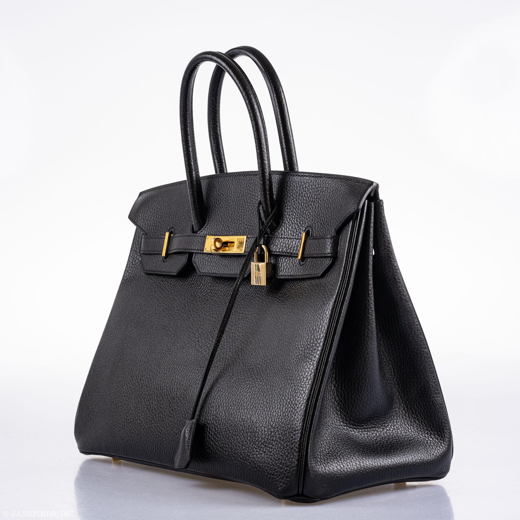 Hermes Birkin 35 Black Ardennes Gold Hardware - Square A - Exclusu