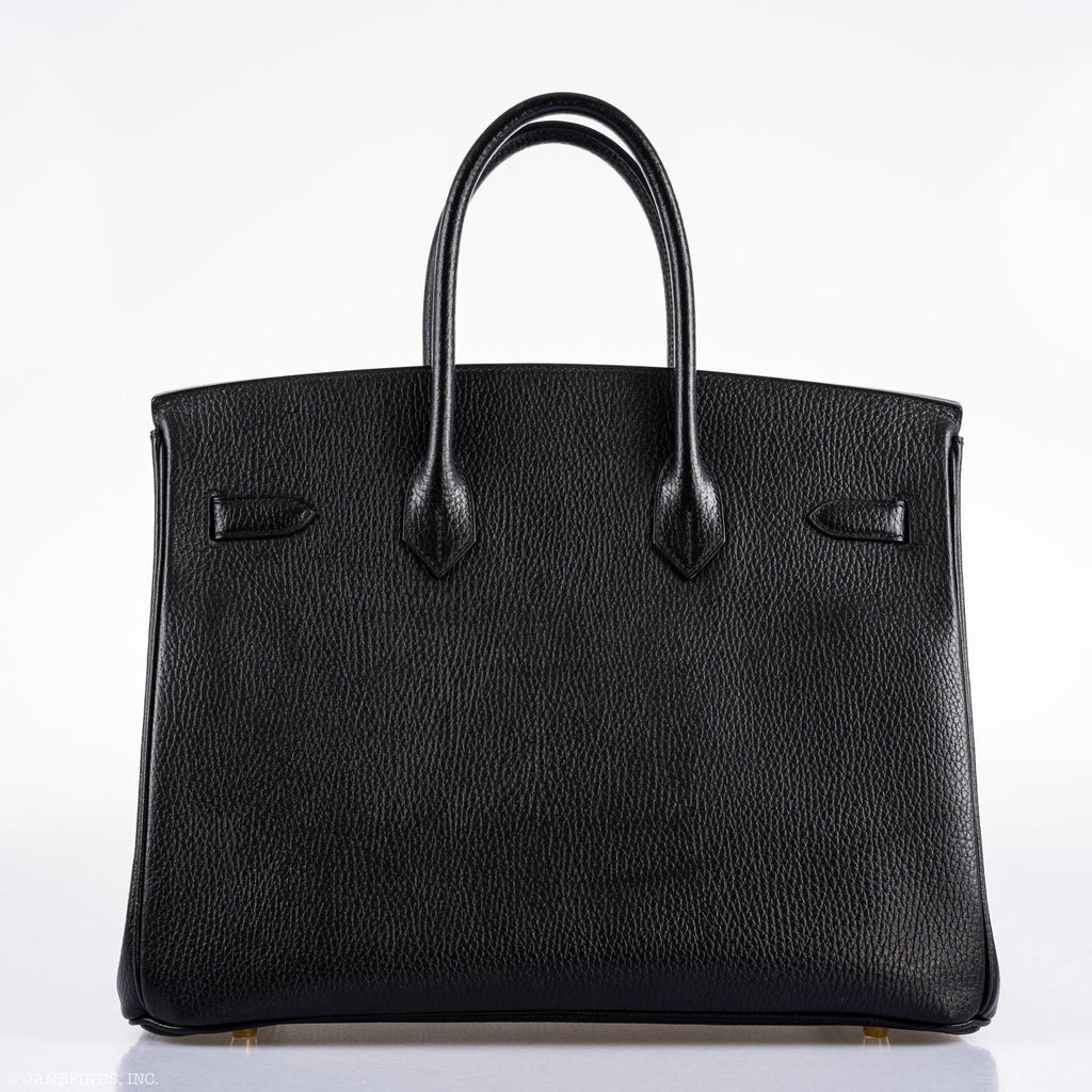 Hermes Birkin 35 Black Ardennes Gold Hardware - Square A - Exclusu