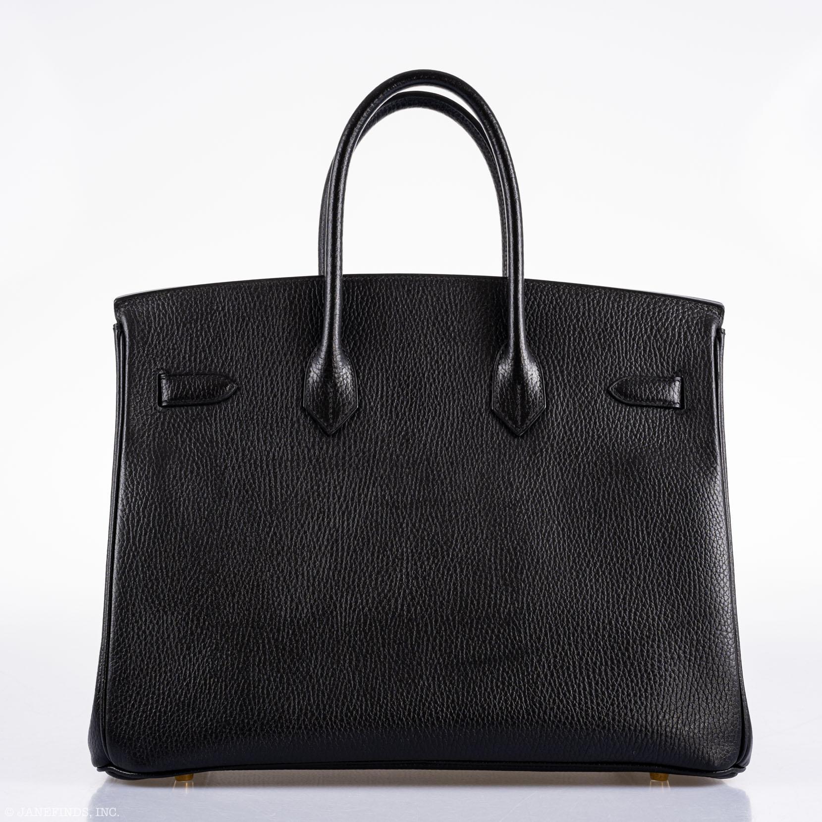 Hermes Birkin 35 Black Ardennes Gold Hardware - Square A - Exclusu