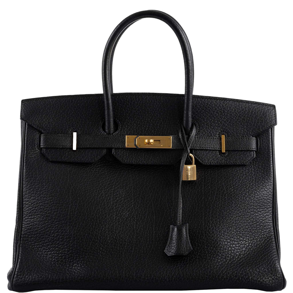 Hermes Birkin 35 Black Ardennes Leather Gold Hardware - Circle W - Exclusu