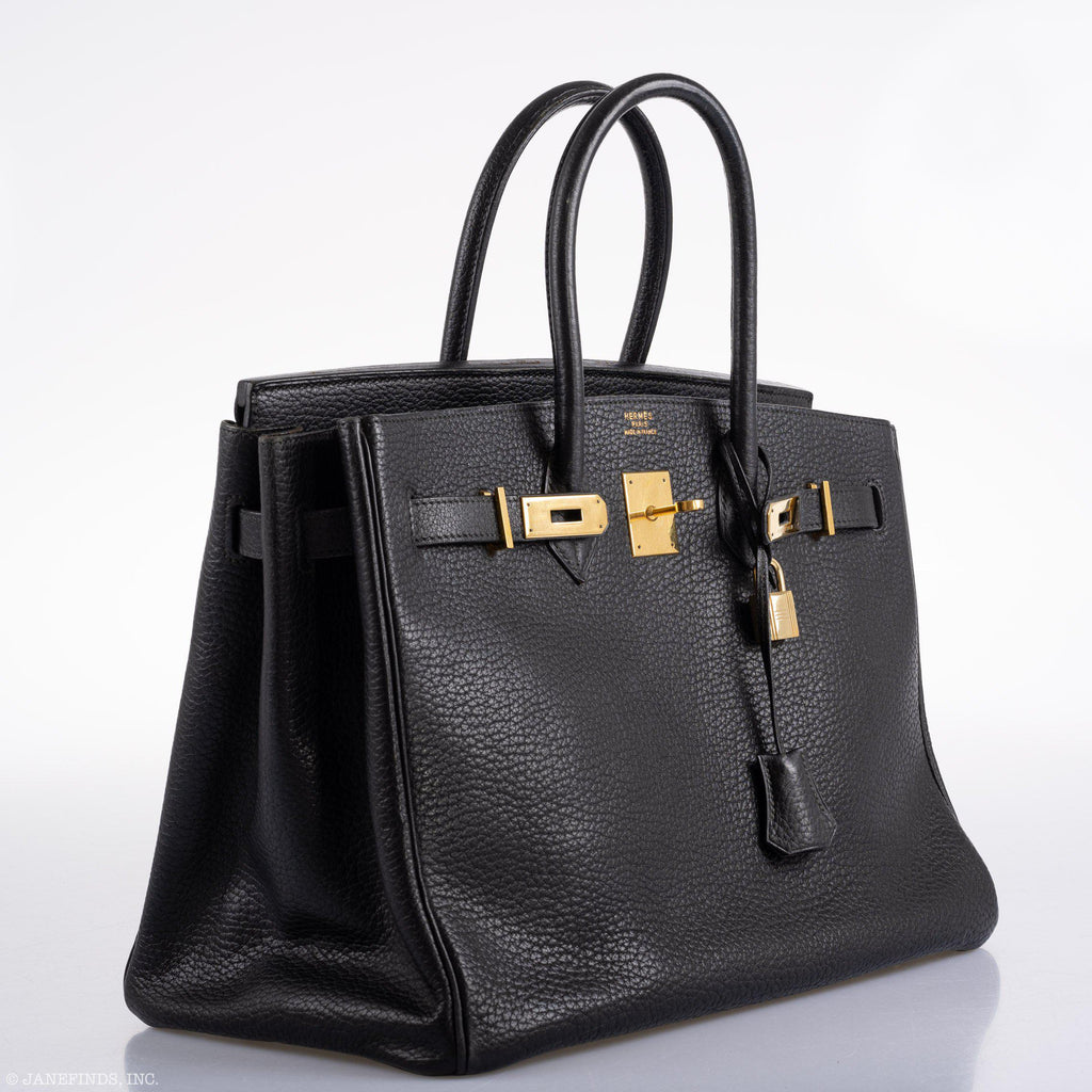 Hermes Birkin 35 Black Ardennes Leather Gold Hardware - Circle W - Exclusu