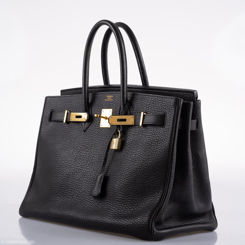 Hermes Birkin 35 Black Ardennes Leather Gold Hardware - Circle W - Exclusu