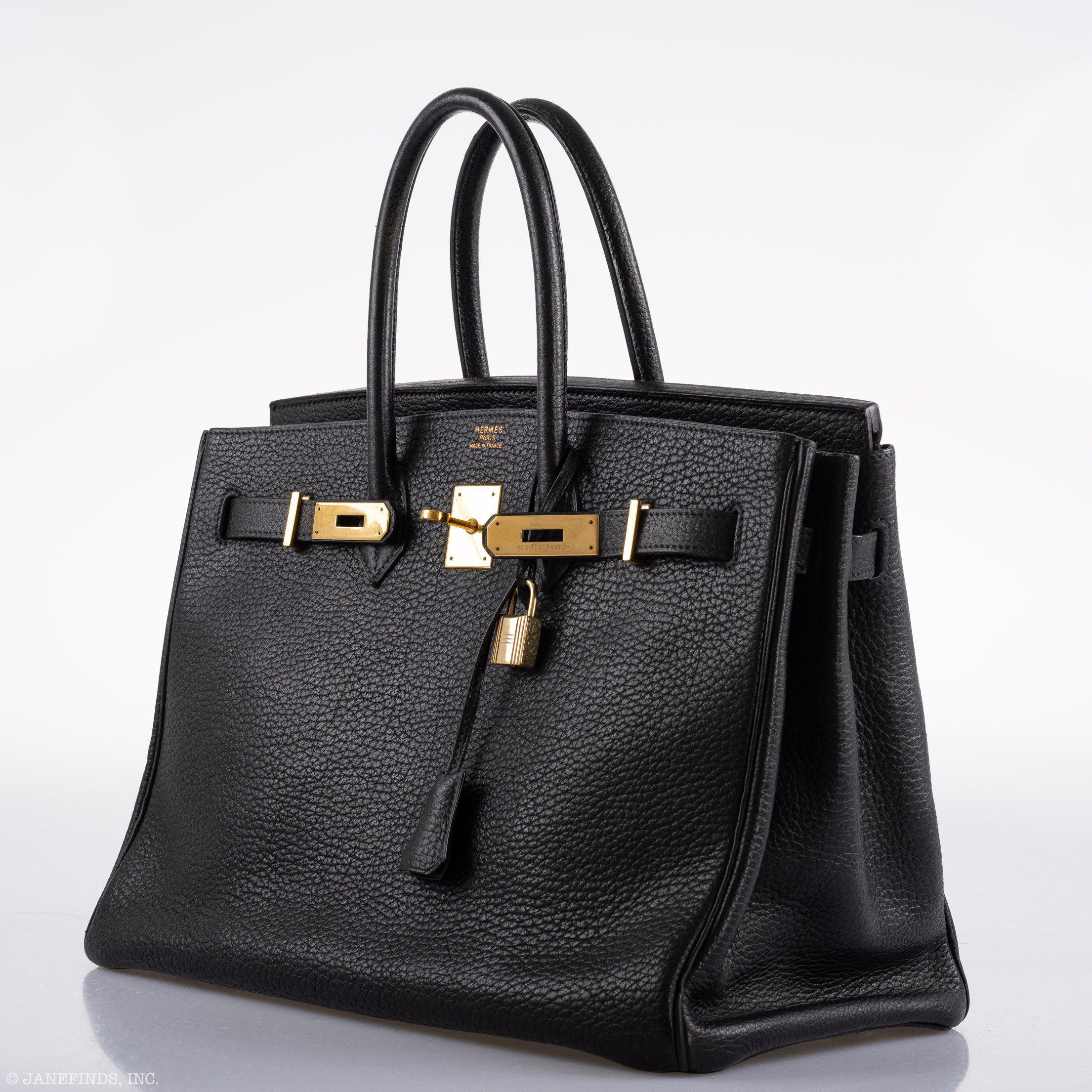 Hermes Birkin 35 Black Ardennes Leather Gold Hardware - Circle W - Exclusu