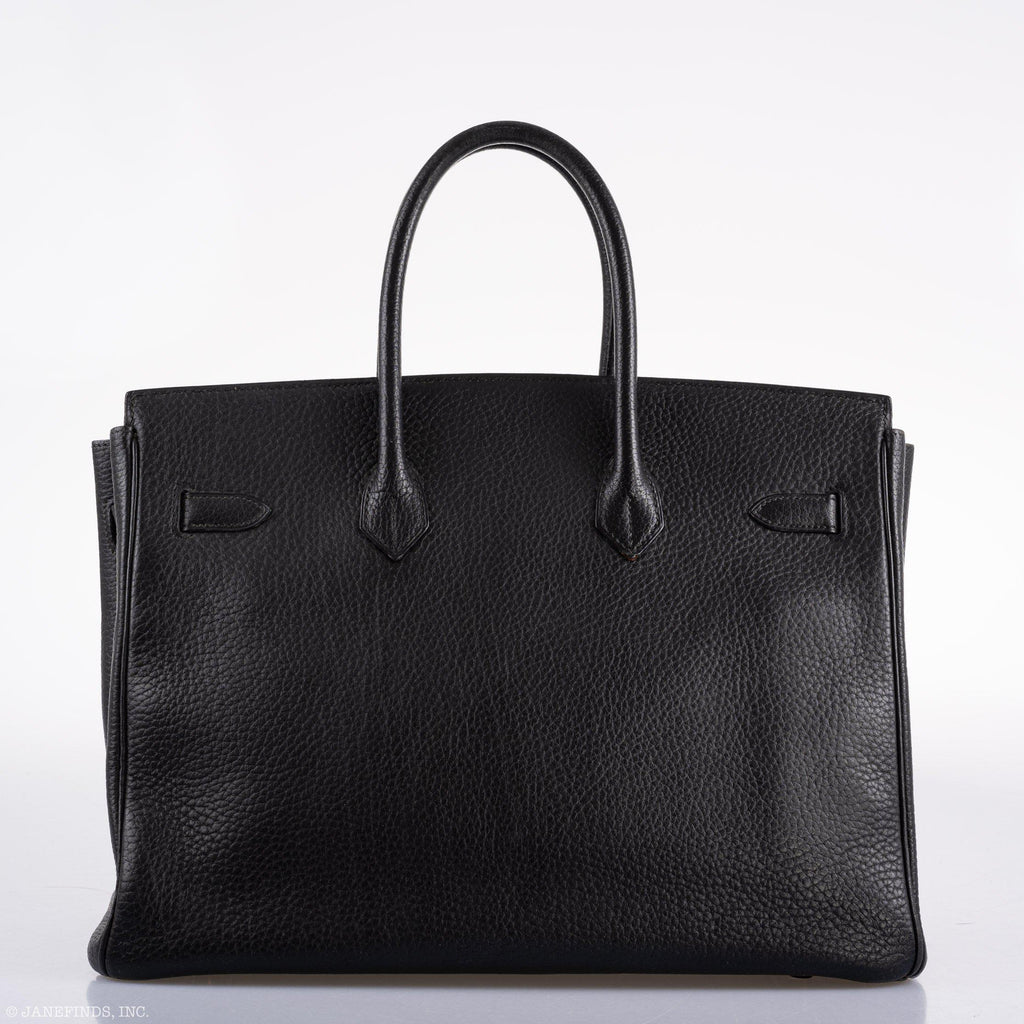 Hermes Birkin 35 Black Ardennes Leather Gold Hardware - Circle W - Exclusu
