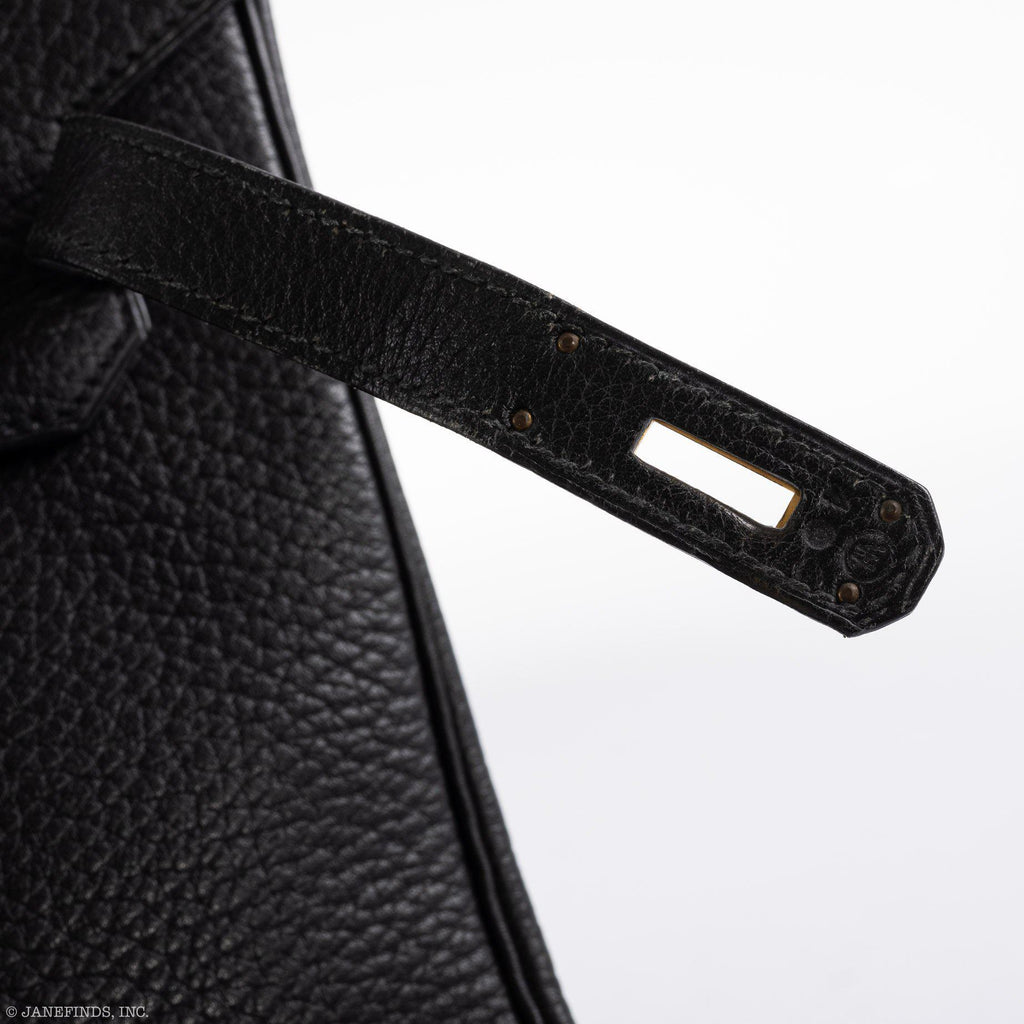 Hermes Birkin 35 Black Ardennes Leather Gold Hardware - Circle W - Exclusu