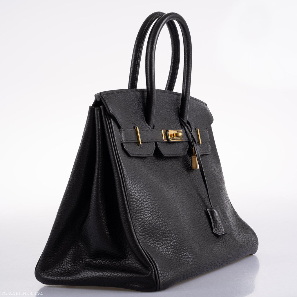 Hermes Birkin 35 Black Ardennes Leather Gold Hardware - Circle W - Exclusu