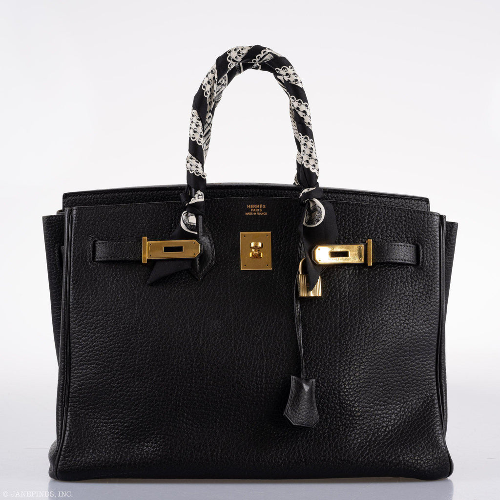 Hermes Birkin 35 Black Ardennes Leather Gold Hardware - Circle W - Exclusu