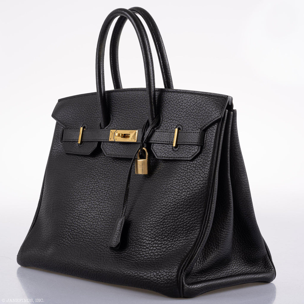 Hermes Birkin 35 Black Ardennes Leather Gold Hardware - Circle W - Exclusu