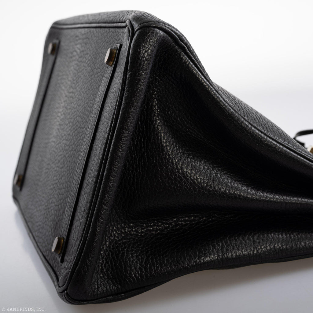 Hermes Birkin 35 Black Ardennes Leather Gold Hardware - Circle W - Exclusu