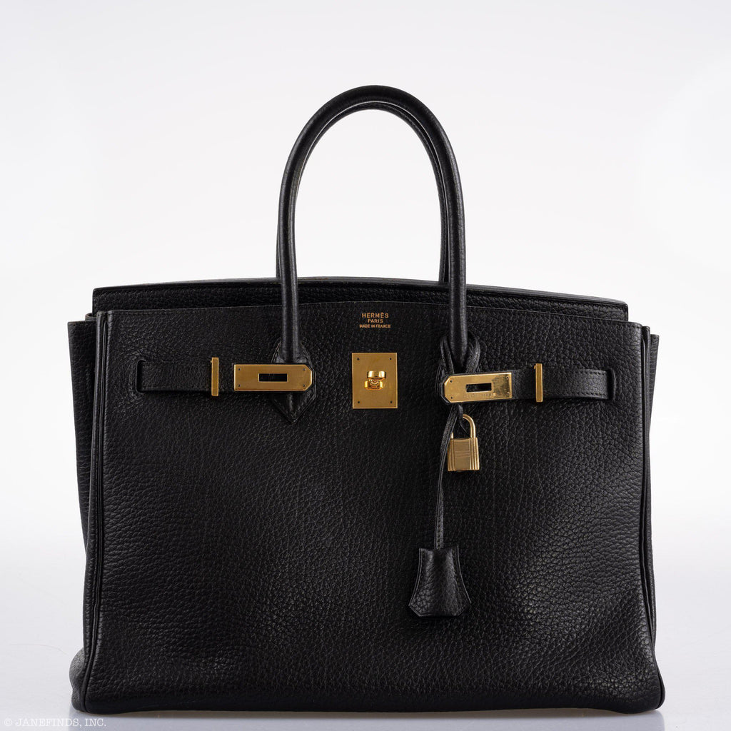 Hermes Birkin 35 Black Ardennes Leather Gold Hardware - Circle W - Exclusu