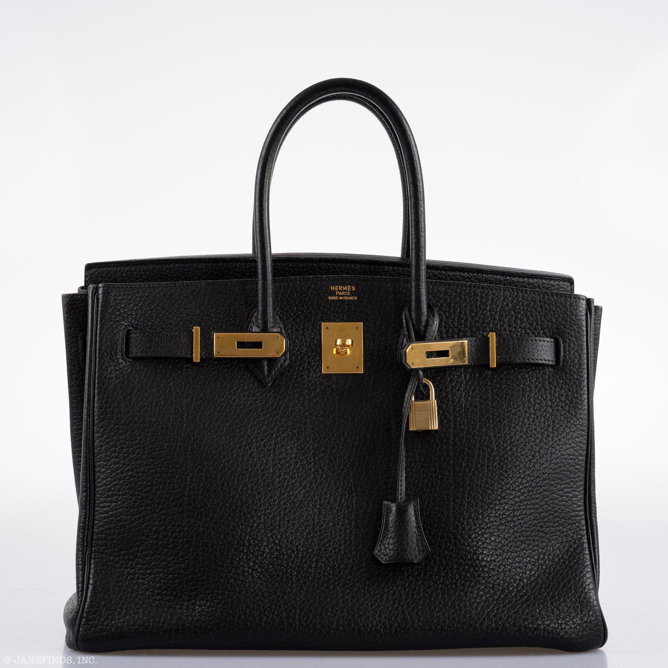 Hermes Birkin 35 Black Ardennes Leather Gold Hardware - Circle W - Exclusu