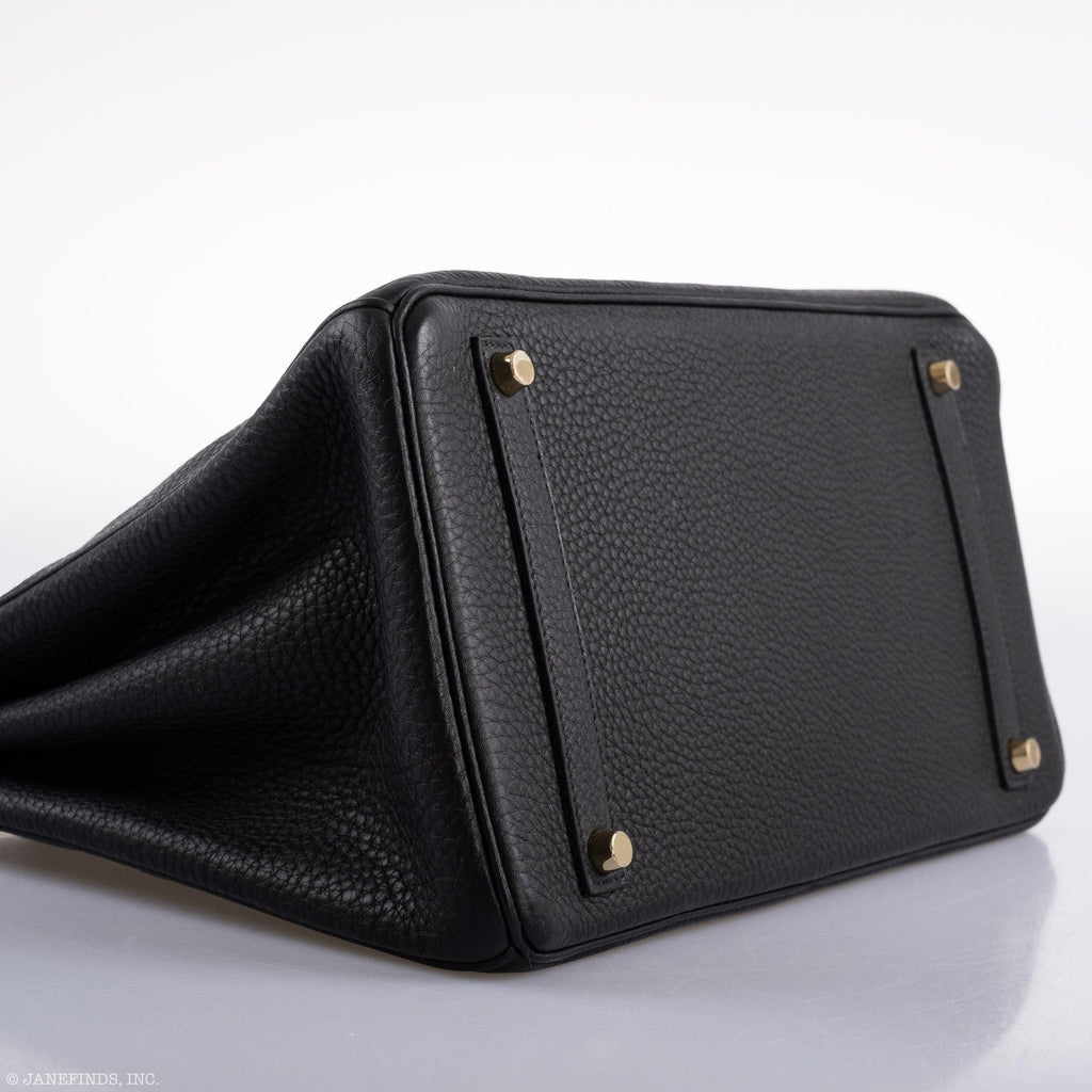 Hermes Birkin 35 Black Clemence Leather Gold Hardware - Square N - Exclusu