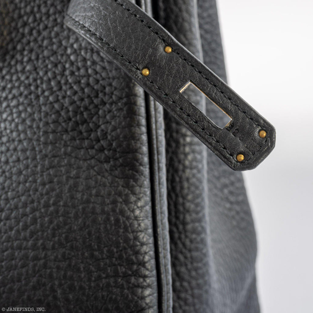 Hermes Birkin 35 Black Clemence Leather Gold Hardware - Square N - Exclusu