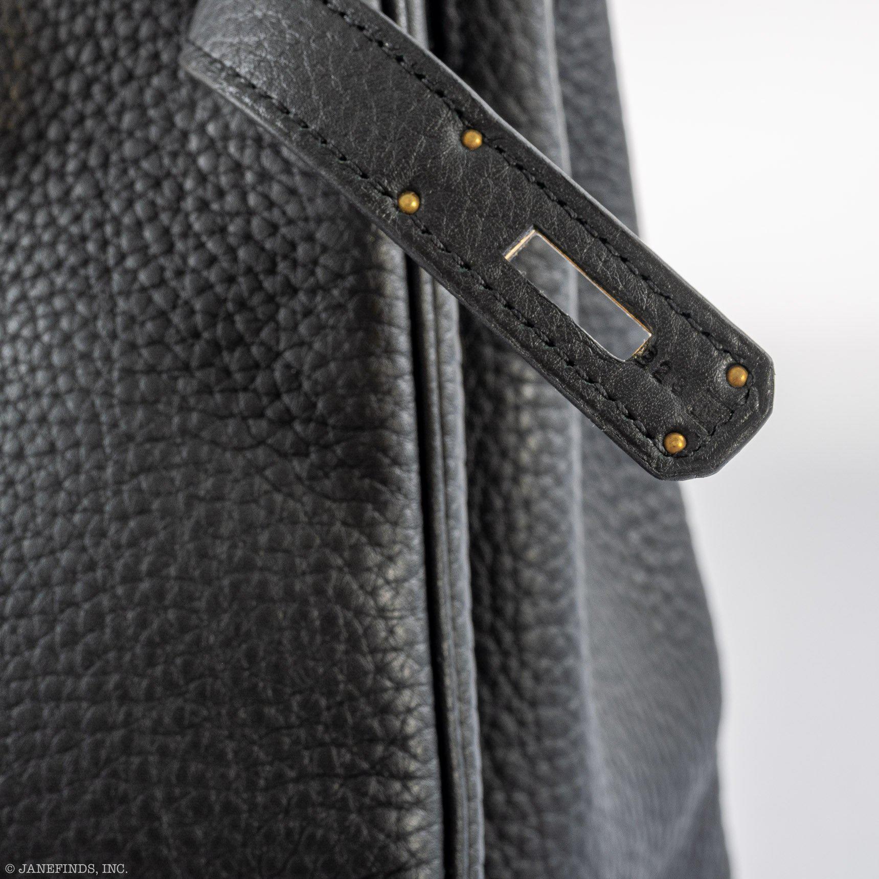 Hermes Birkin 35 Black Clemence Leather Gold Hardware - Square N - Exclusu