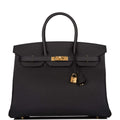 Hermes Birkin 35 Black Epsom Gold Hardware - Exclusu