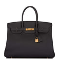Hermes Birkin 35 Black Togo Gold Hardware - Exclusu