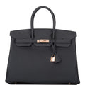 Hermes Birkin 35 Black Togo Rose Gold Hardware - Exclusu