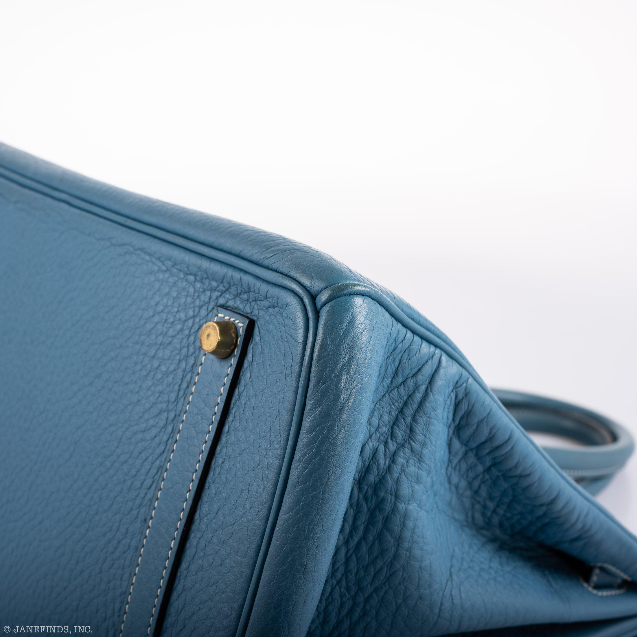 Hermes Birkin 35 Blue Jean Togo Gold Hardware - Square G - Exclusu