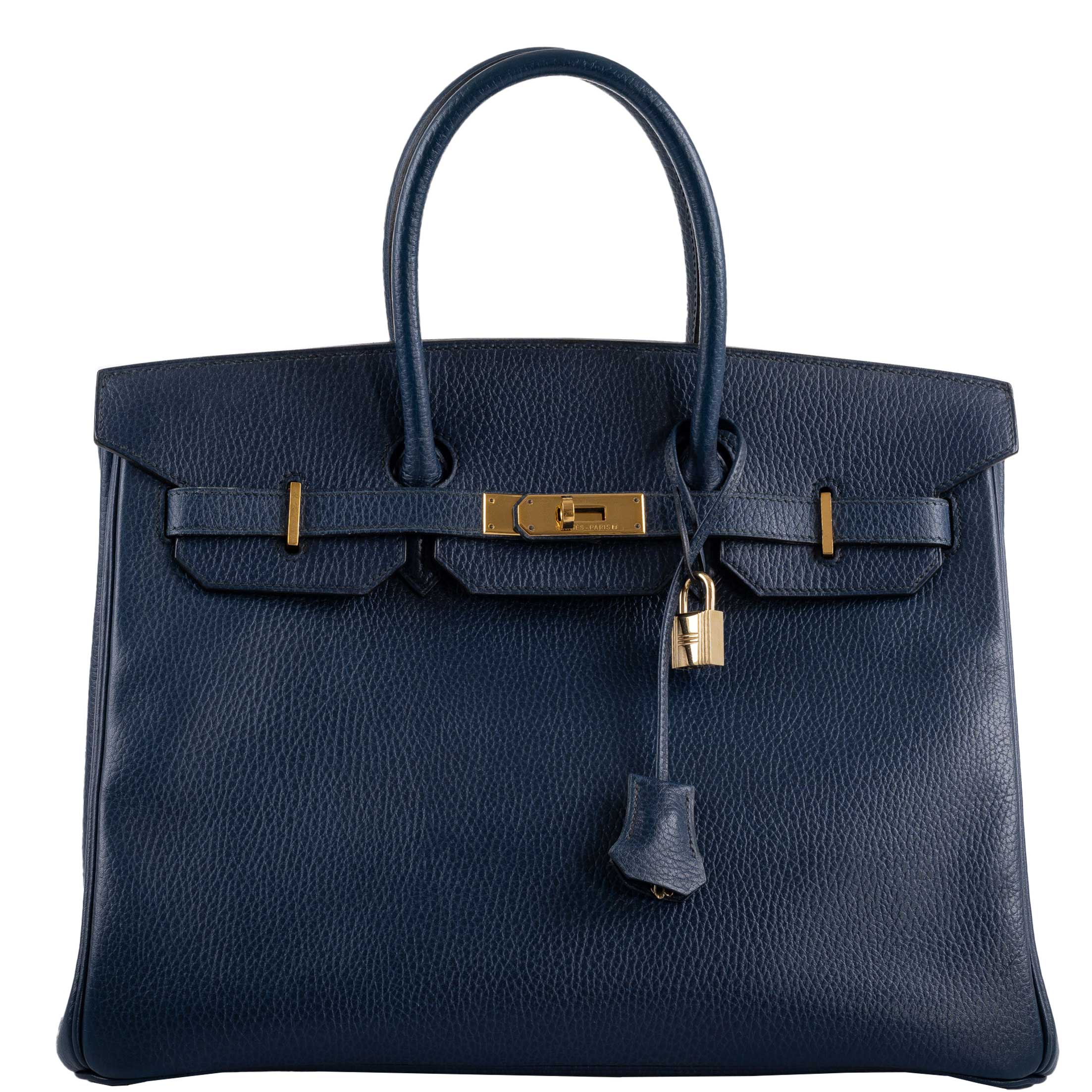 Hermes Birkin 35 Blue Saphire Ardennes leather Gold Hardware - Z Circle - Exclusu