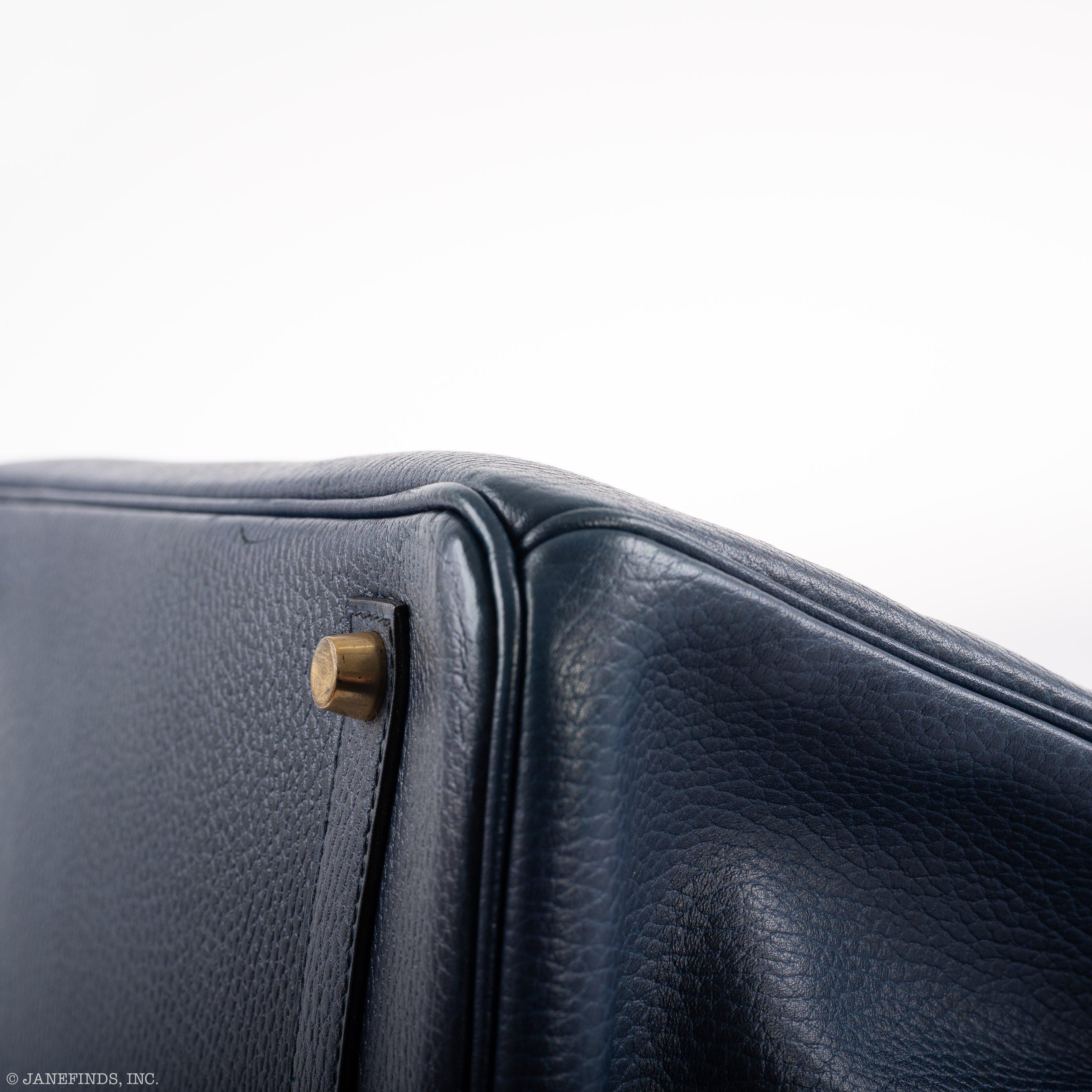 Hermes Birkin 35 Blue Saphire Ardennes leather Gold Hardware - Z Circle - Exclusu