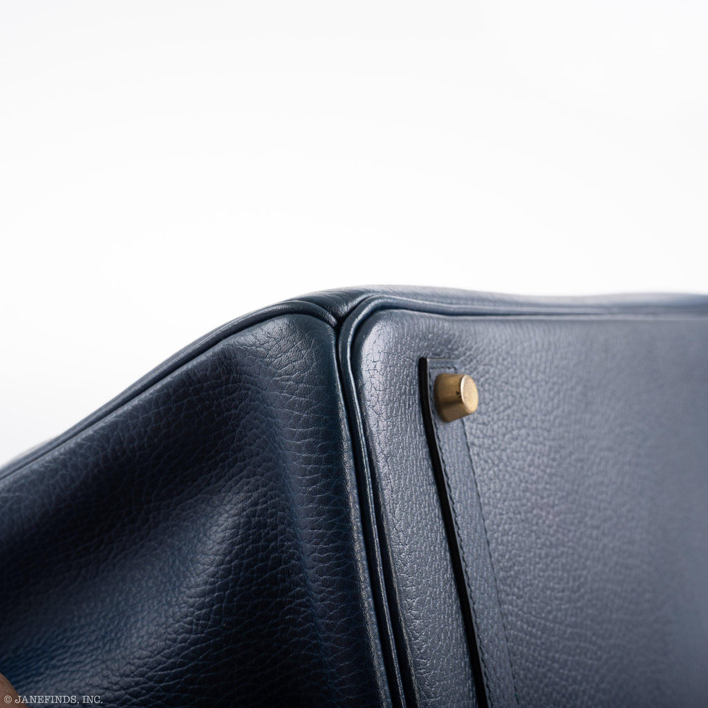 Hermes Birkin 35 Blue Saphire Ardennes leather Gold Hardware - Z Circle - Exclusu