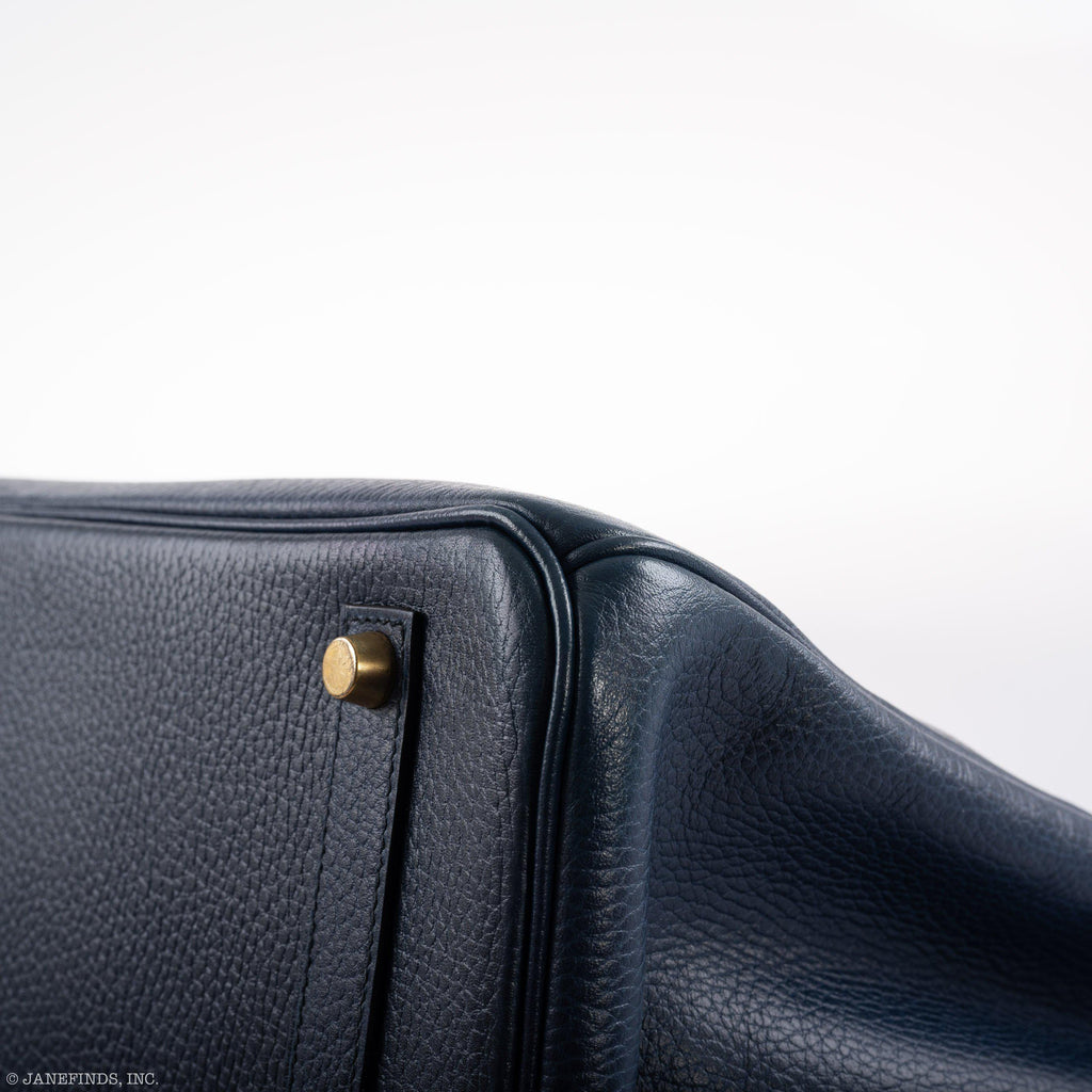 Hermes Birkin 35 Blue Saphire Ardennes leather Gold Hardware - Z Circle - Exclusu