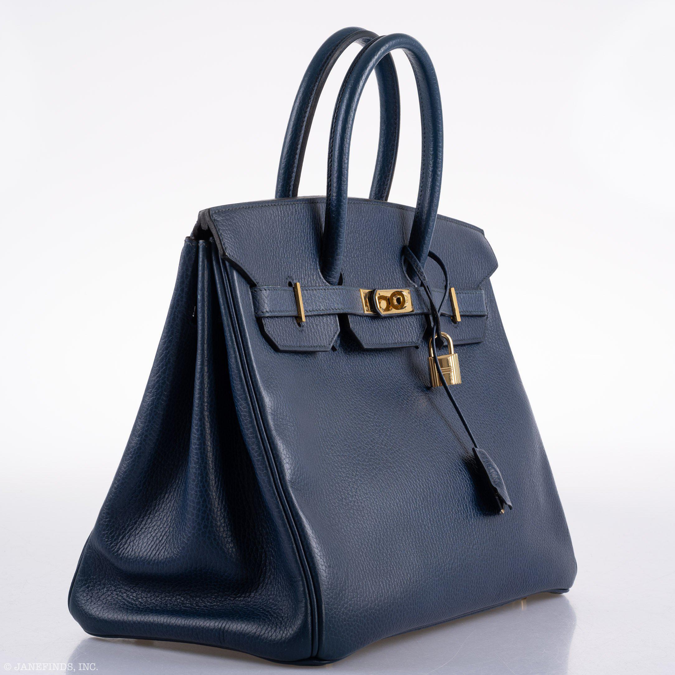 Hermes Birkin 35 Blue Saphire Ardennes leather Gold Hardware - Z Circle - Exclusu