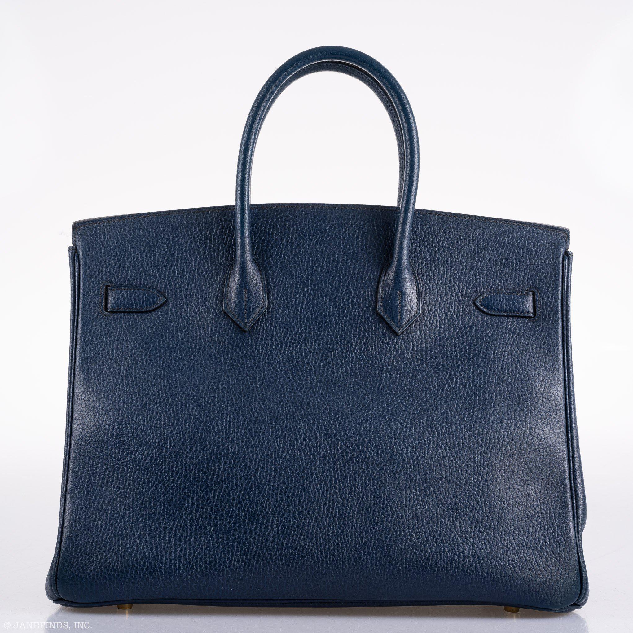 Hermes Birkin 35 Blue Saphire Ardennes leather Gold Hardware - Z Circle - Exclusu
