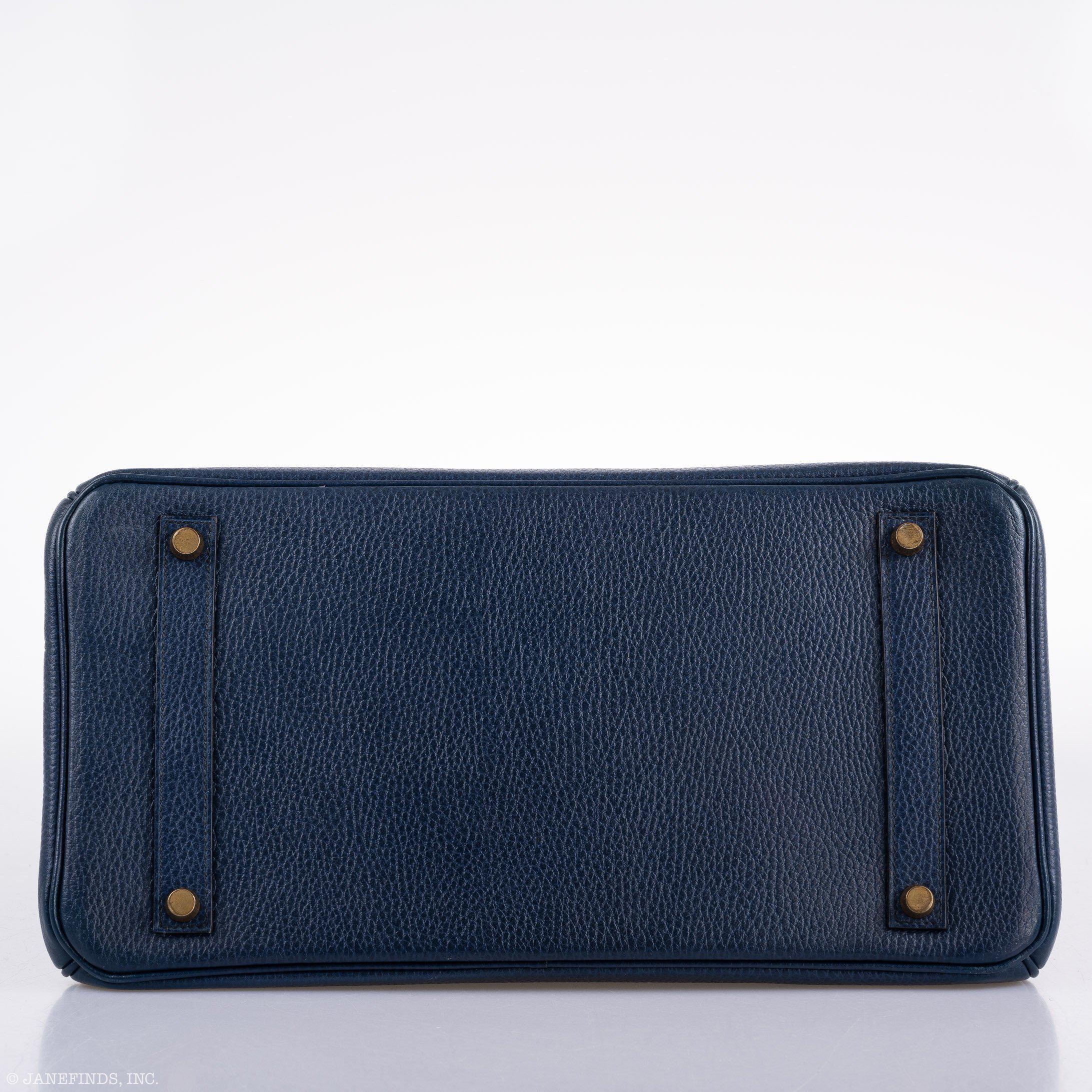 Hermes Birkin 35 Blue Saphire Ardennes leather Gold Hardware - Z Circle - Exclusu