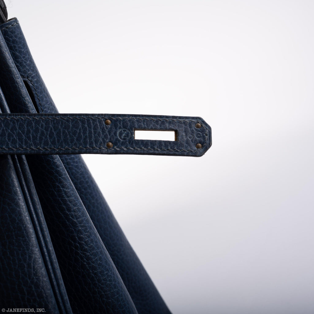 Hermes Birkin 35 Blue Saphire Ardennes leather Gold Hardware - Z Circle - Exclusu