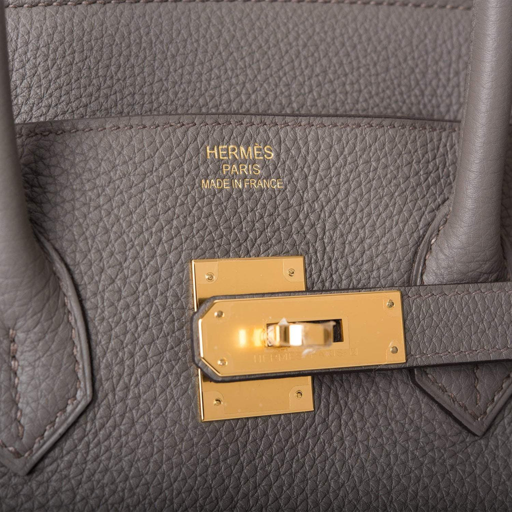 Hermes Birkin 35 Etain Togo Gold Hardware - Exclusu