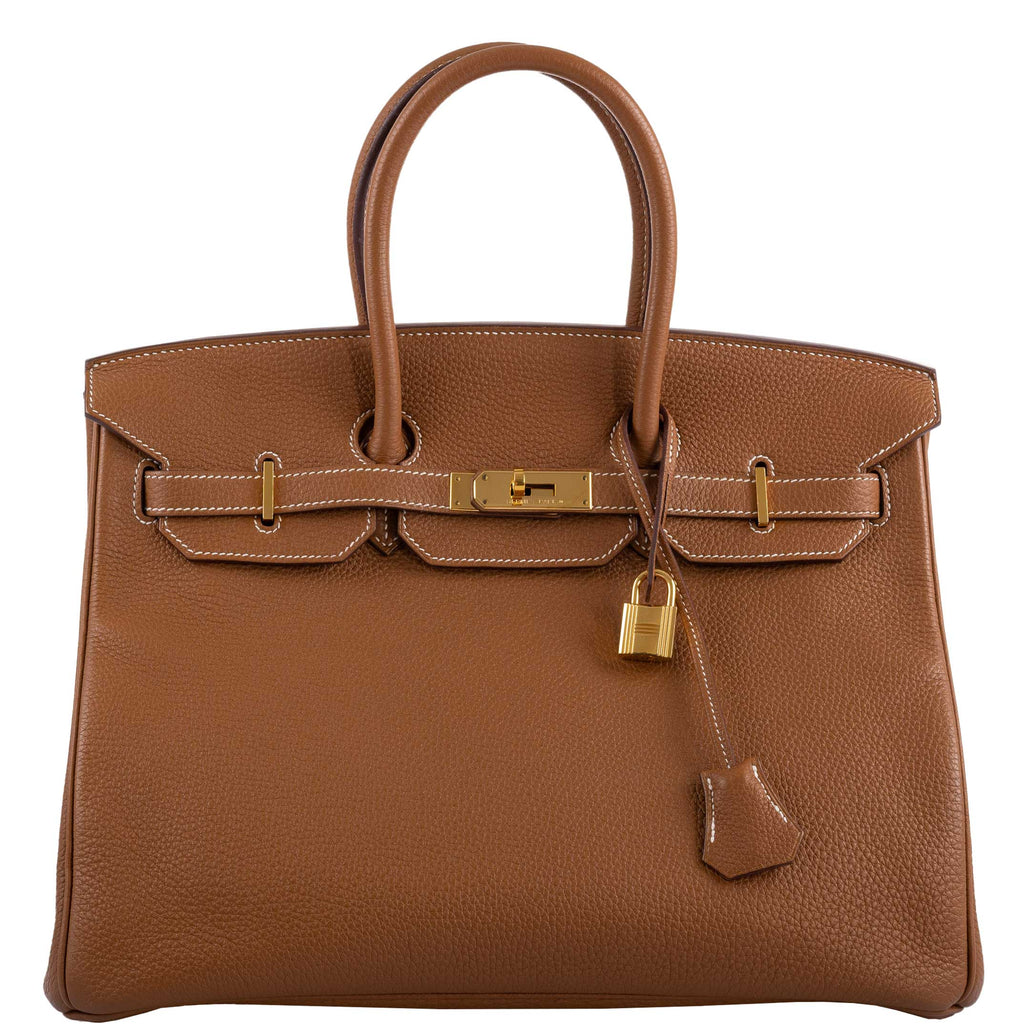 Hermes Birkin 35 Gold Togo Gold Hardware - Square O - Exclusu