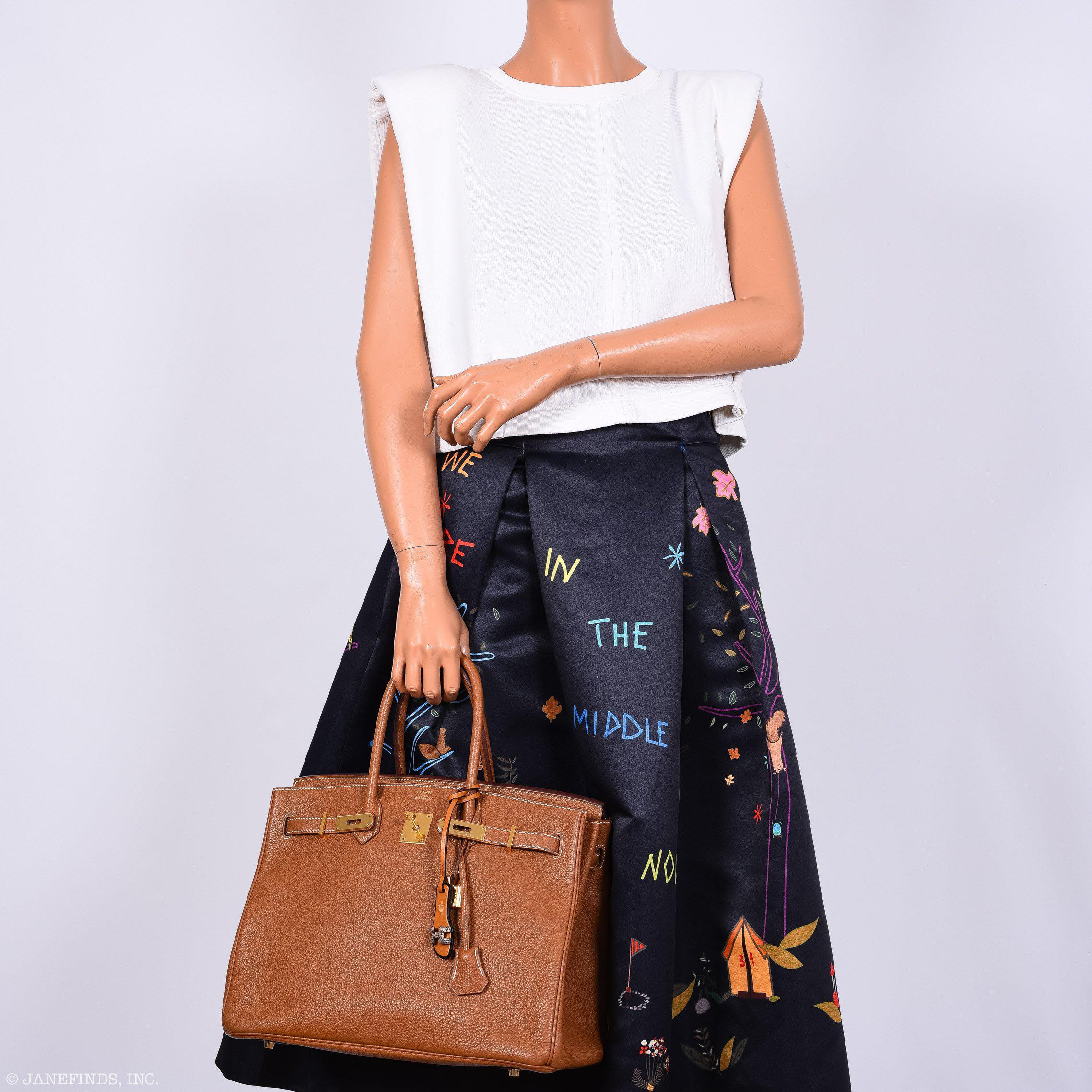 Hermes Birkin 35 Gold Togo Gold Hardware - Square O - Exclusu