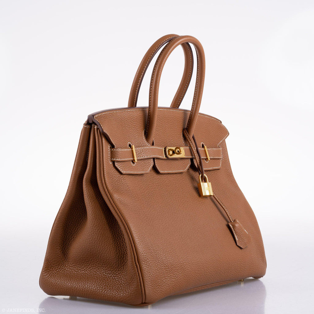 Hermes Birkin 35 Gold Togo Gold Hardware - Square O - Exclusu