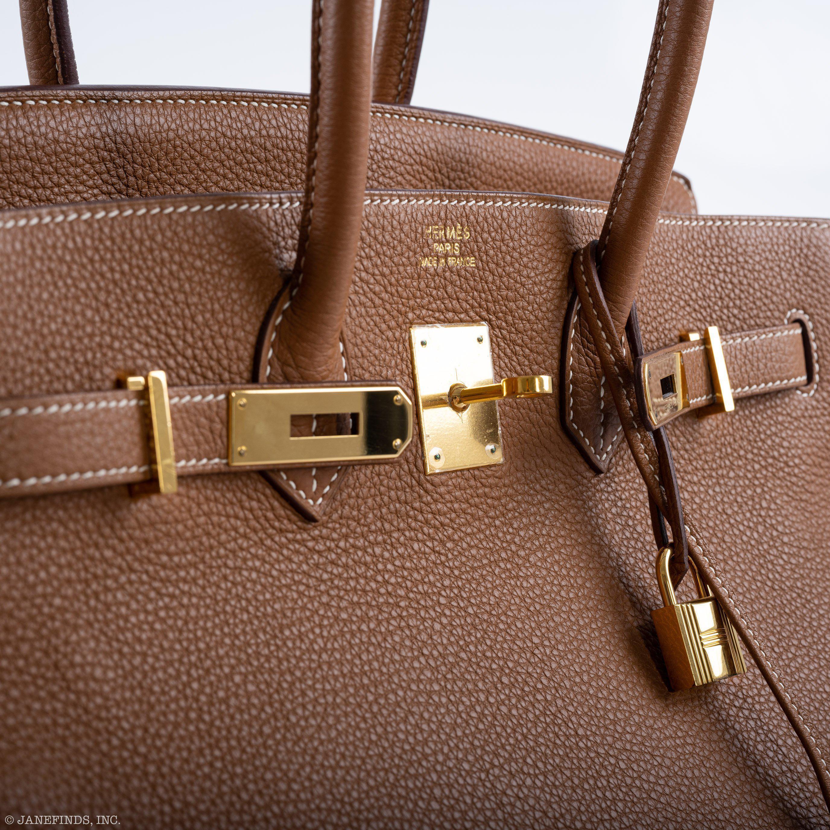 Hermes Birkin 35 Gold Togo Gold Hardware - Square O - Exclusu