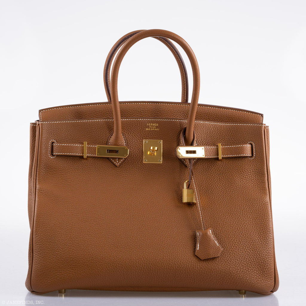 Hermes Birkin 35 Gold Togo Gold Hardware - Square O - Exclusu