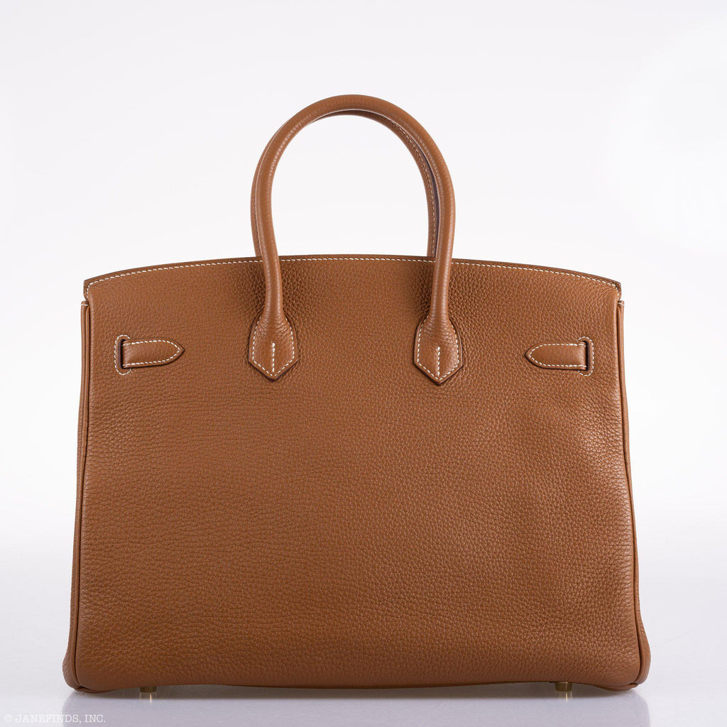 Hermes Birkin 35 Gold Togo Gold Hardware - Square O - Exclusu