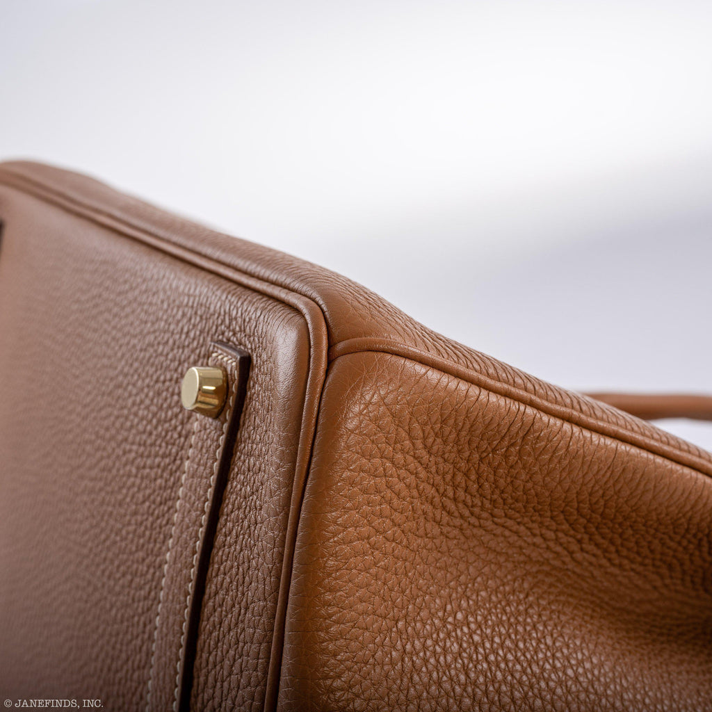 Hermes Birkin 35 Gold Togo Gold Hardware - Square O - Exclusu